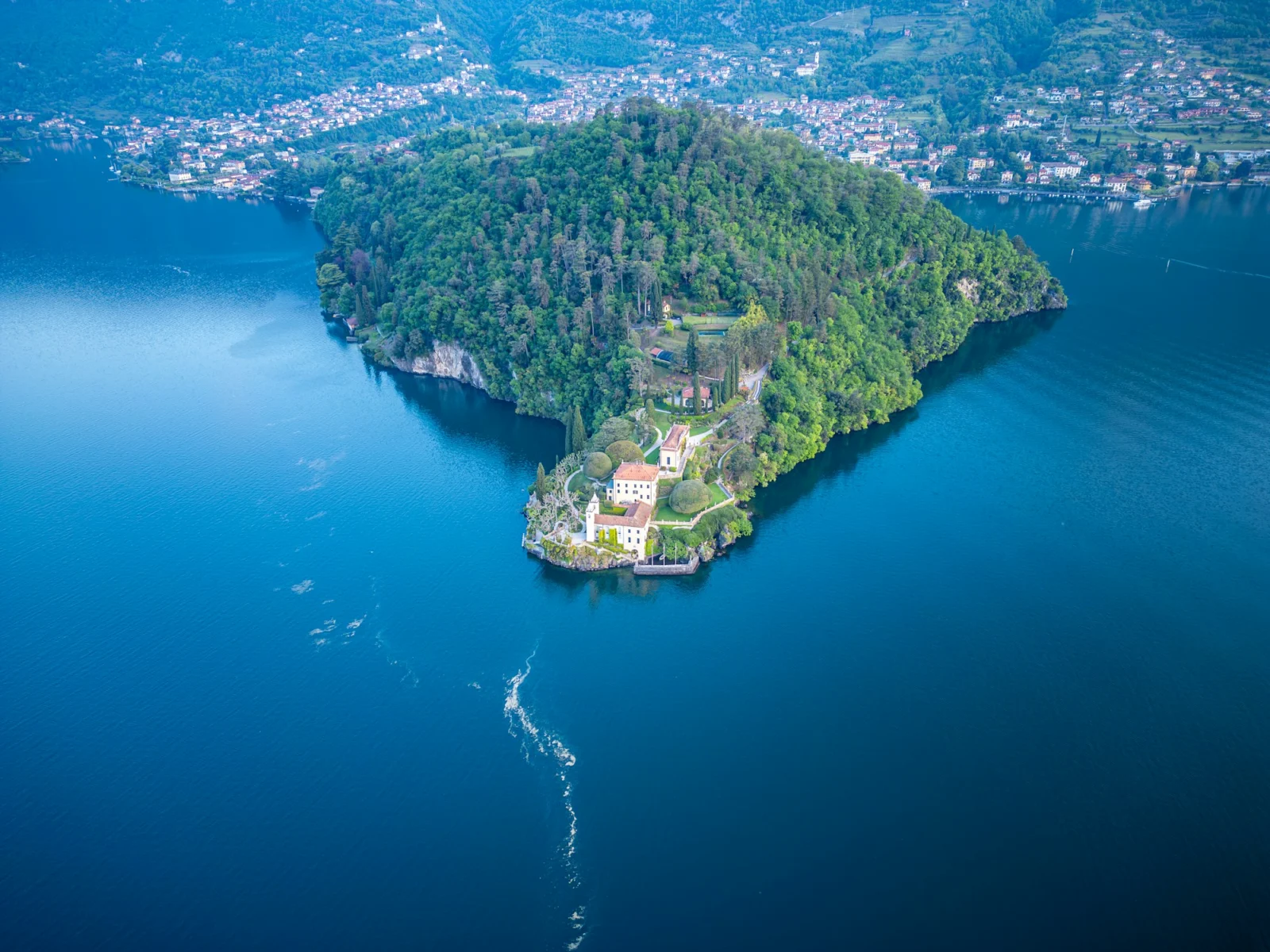 Villa del Balbianello from above