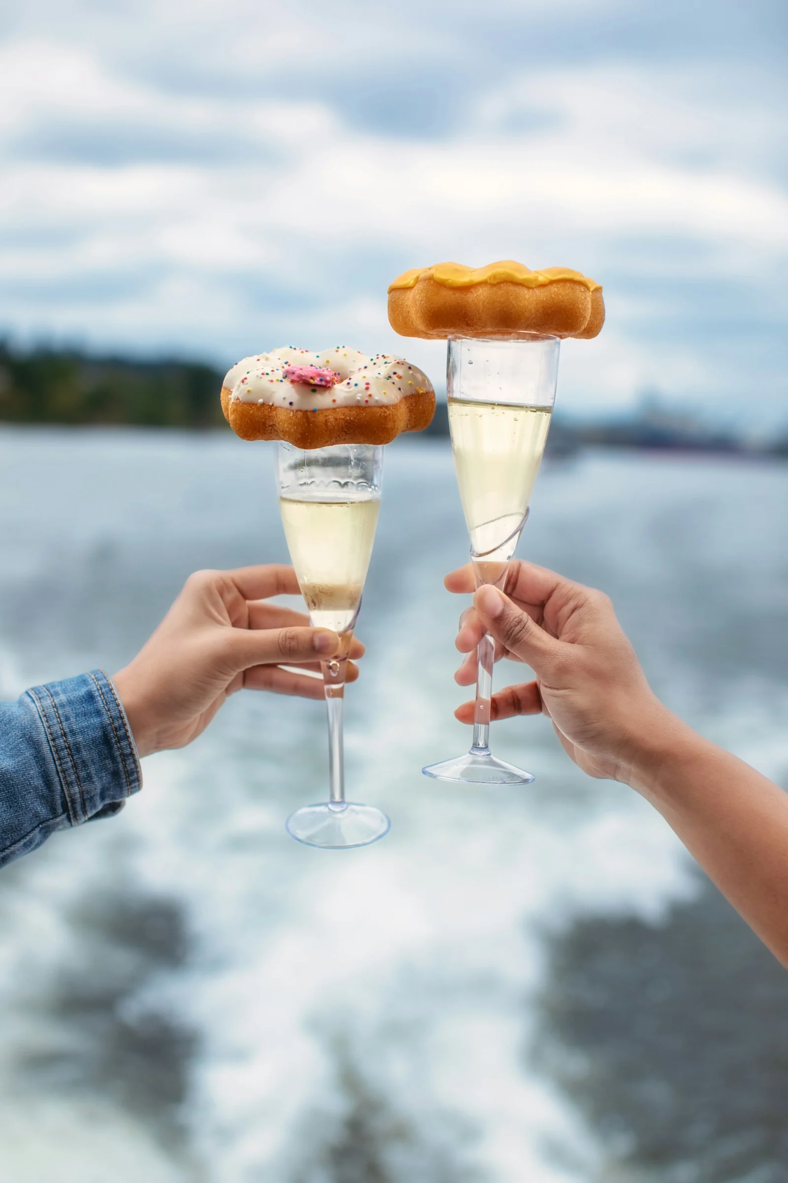 Champagne toast on Lake Como