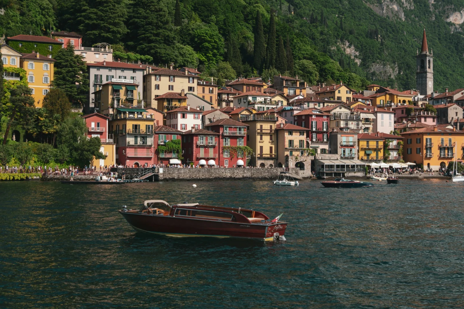 A Riva cruising on Lake Como